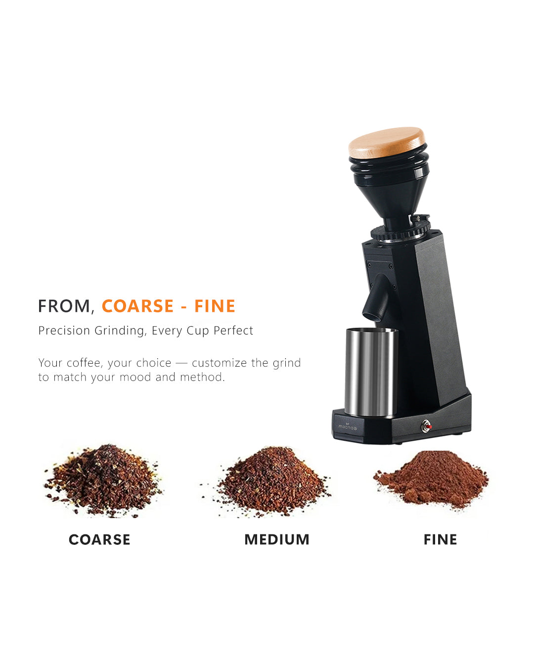 Macnoa Coffee Grinder with Adjustable diamond like carbon burr